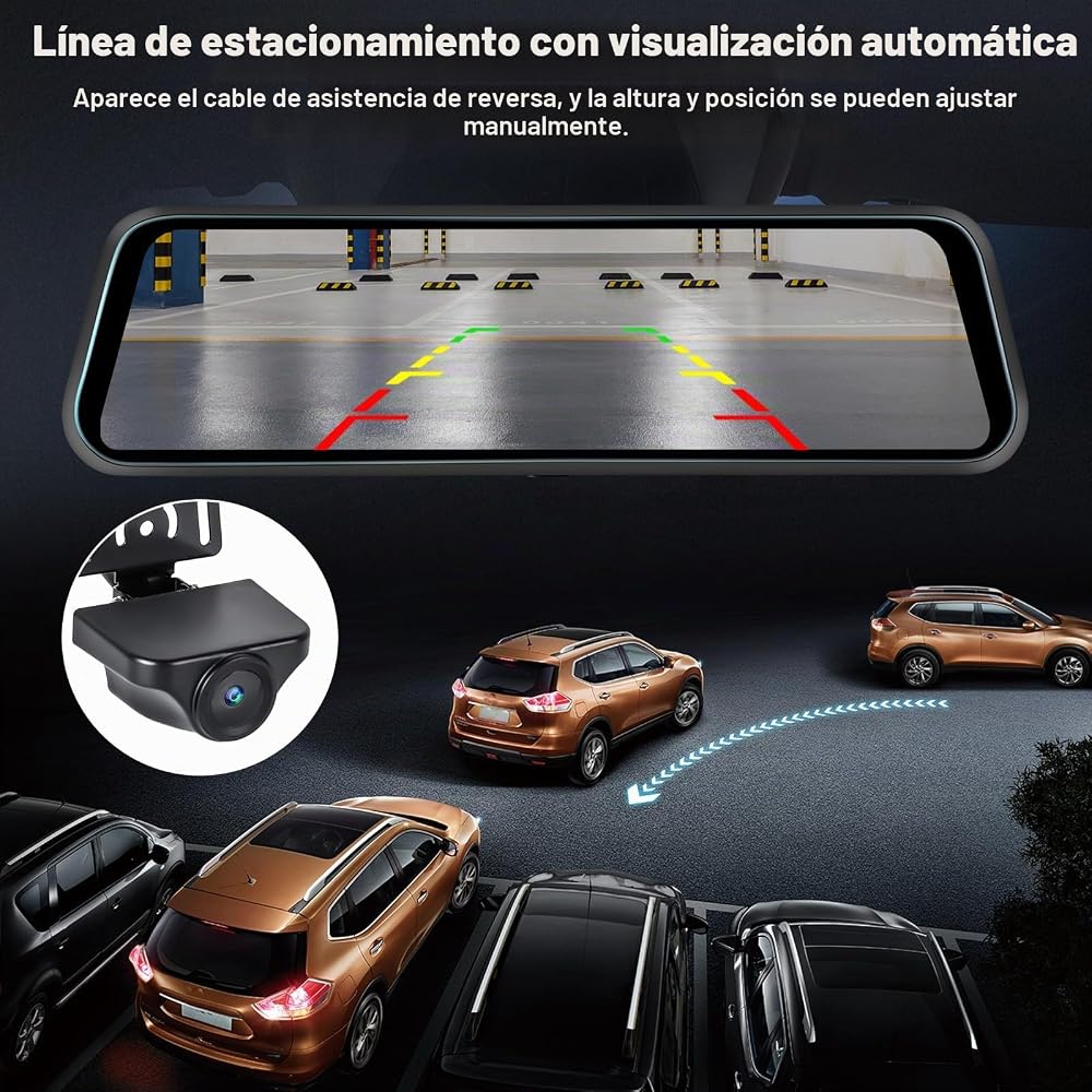 Espejo retrovisor 4 en 1 Pantalla Táctil